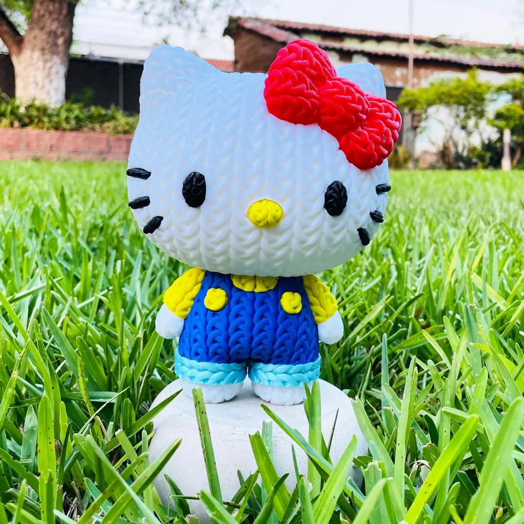 Hello Kitty Estilo Crochet Grande